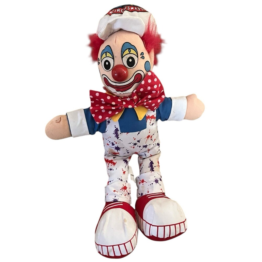 VTG Ringling Bros Barnum Bailey Circus Clown Plush 16" Greatest Show Earth 90s